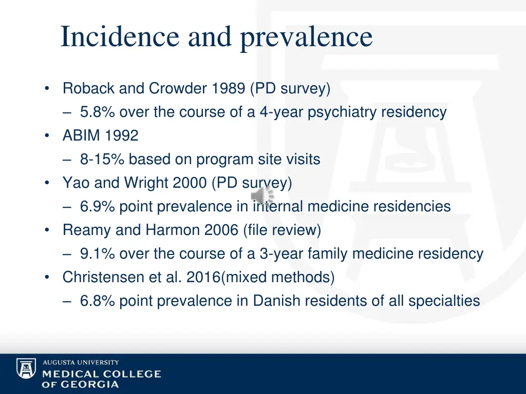 incidence and prevalence