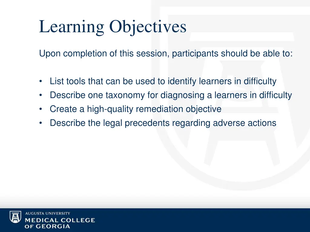 learning objectives 1