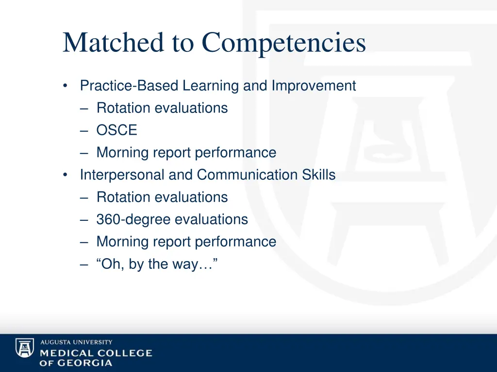 matched to competencies 1