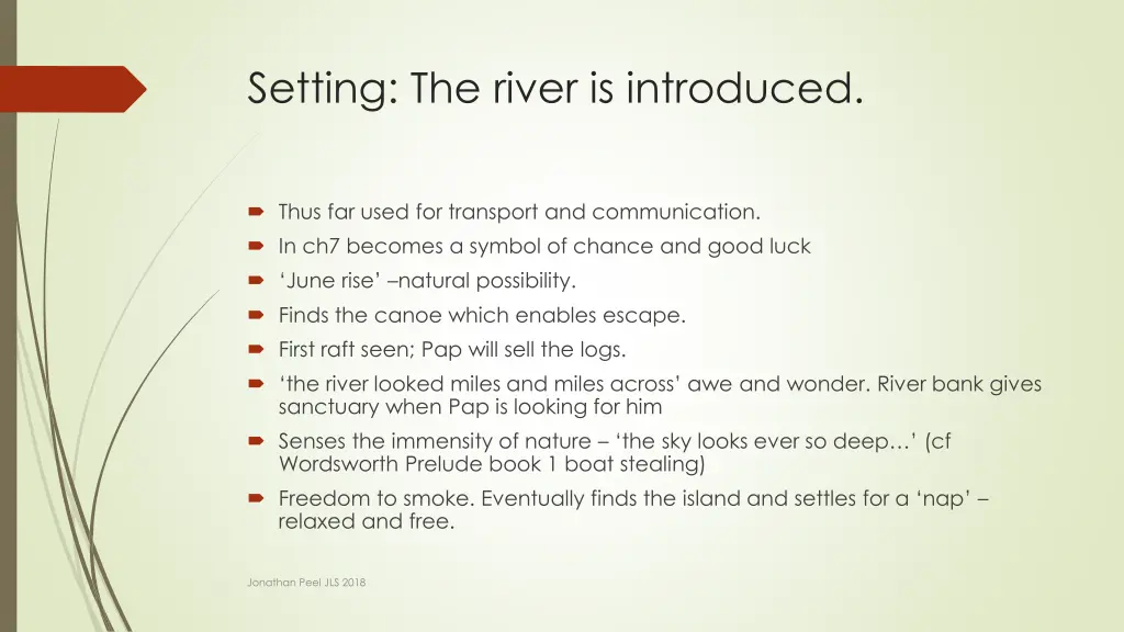 setting the river is introduced