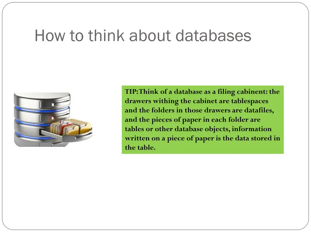 how to think about databases