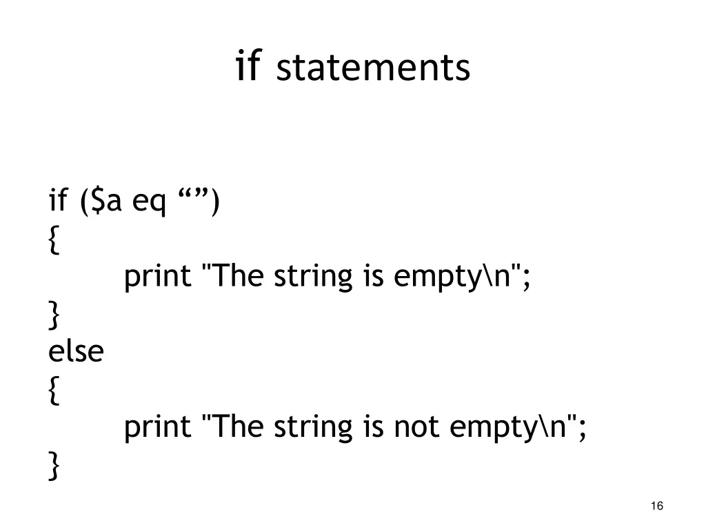 if statements