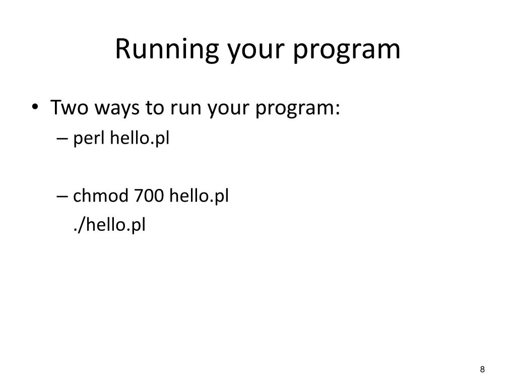 running your program