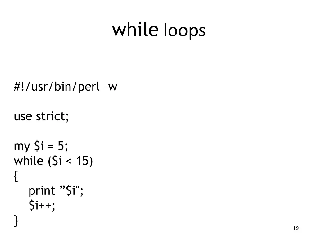 while loops