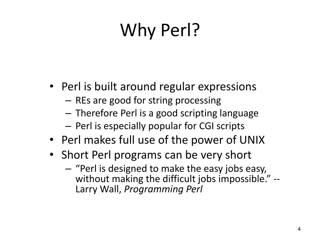 why perl