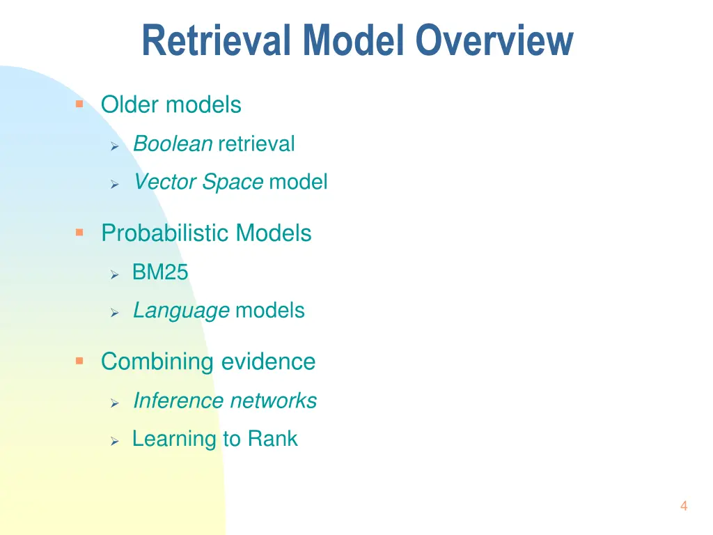 retrieval model overview