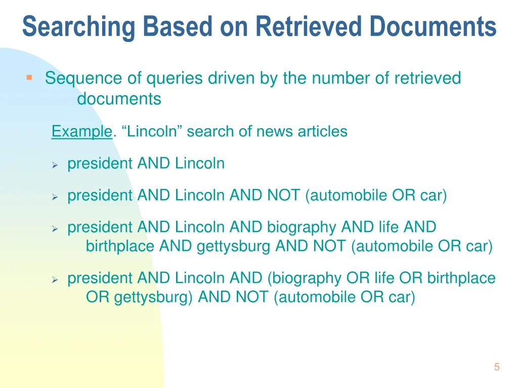 searching based on retrieved documents