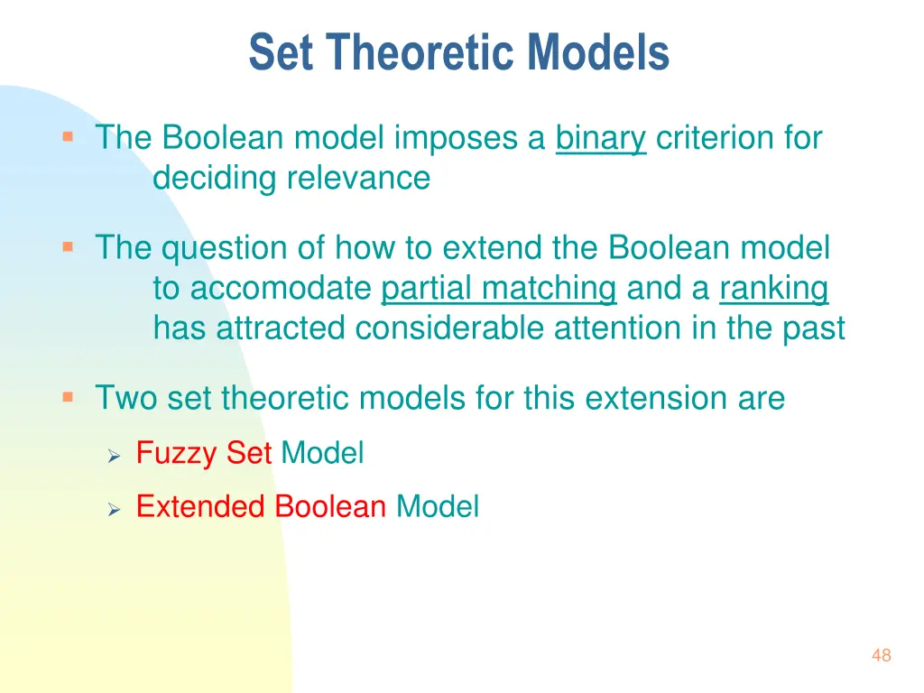 set theoretic models