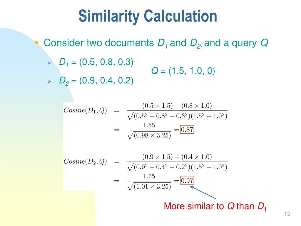 similarity calculation