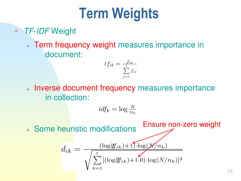 term weights