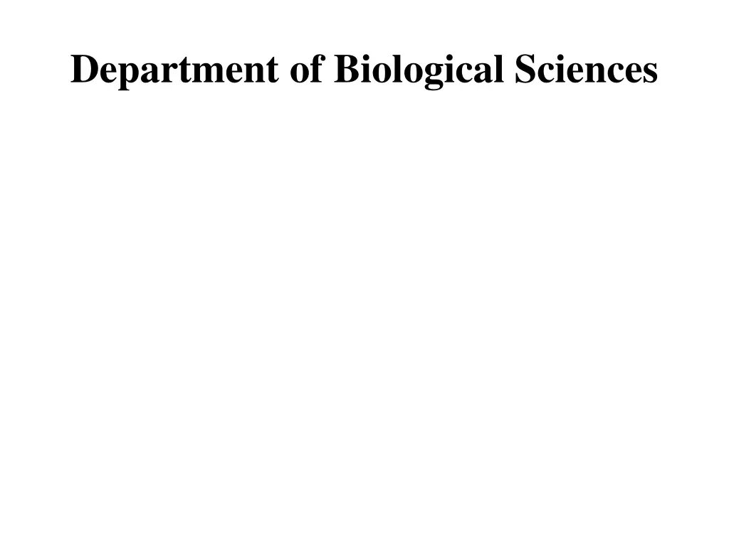 department of biological sciences