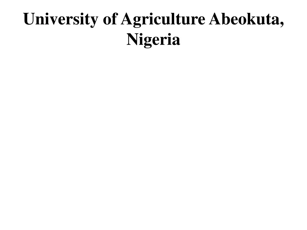 university of agriculture abeokuta nigeria