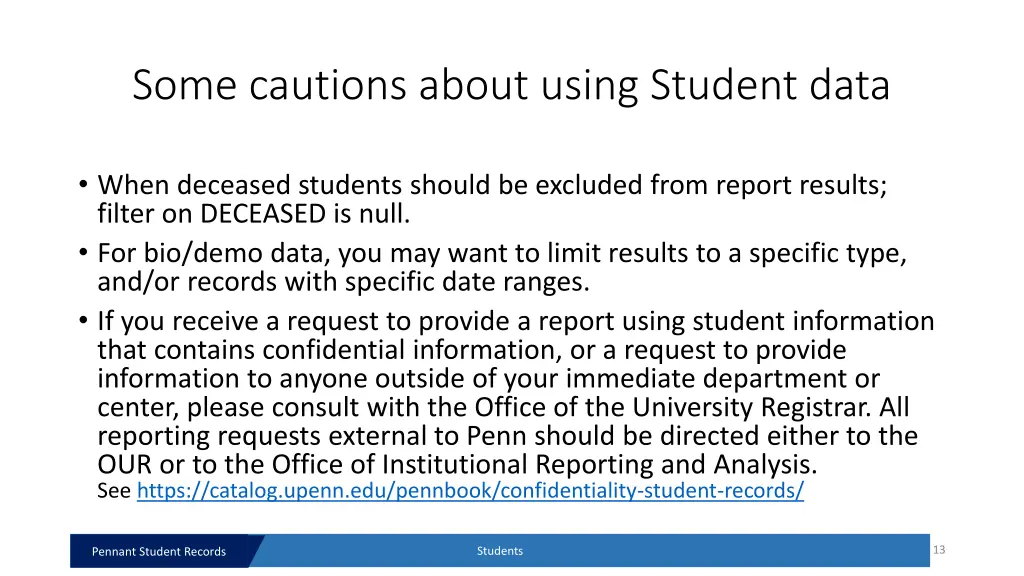 some cautions about using student data