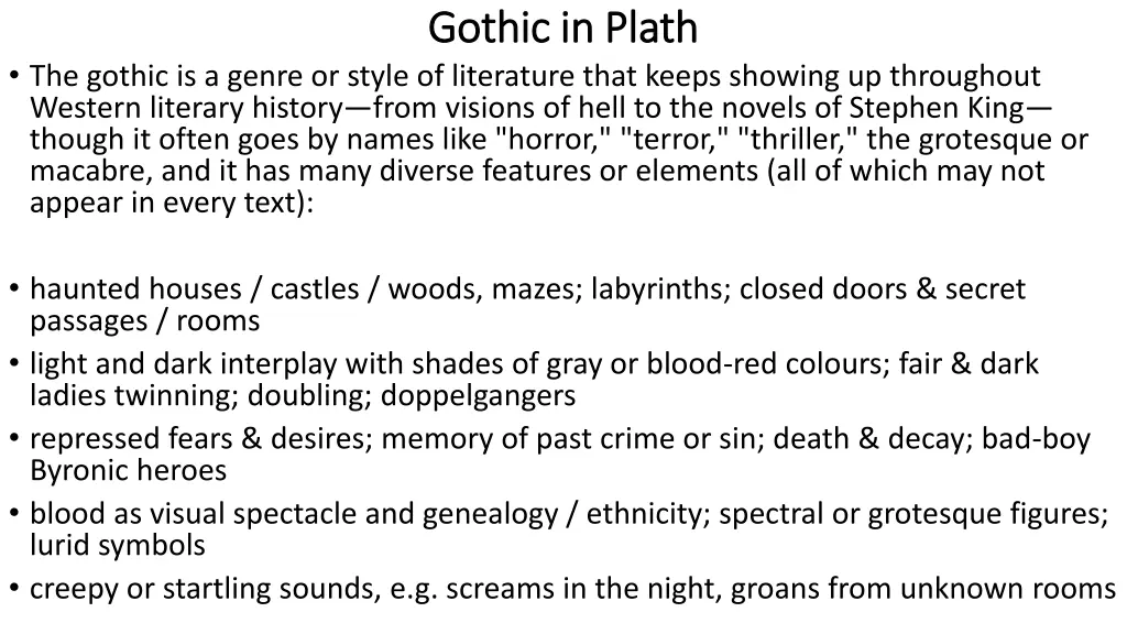 gothic in plath gothic in plath