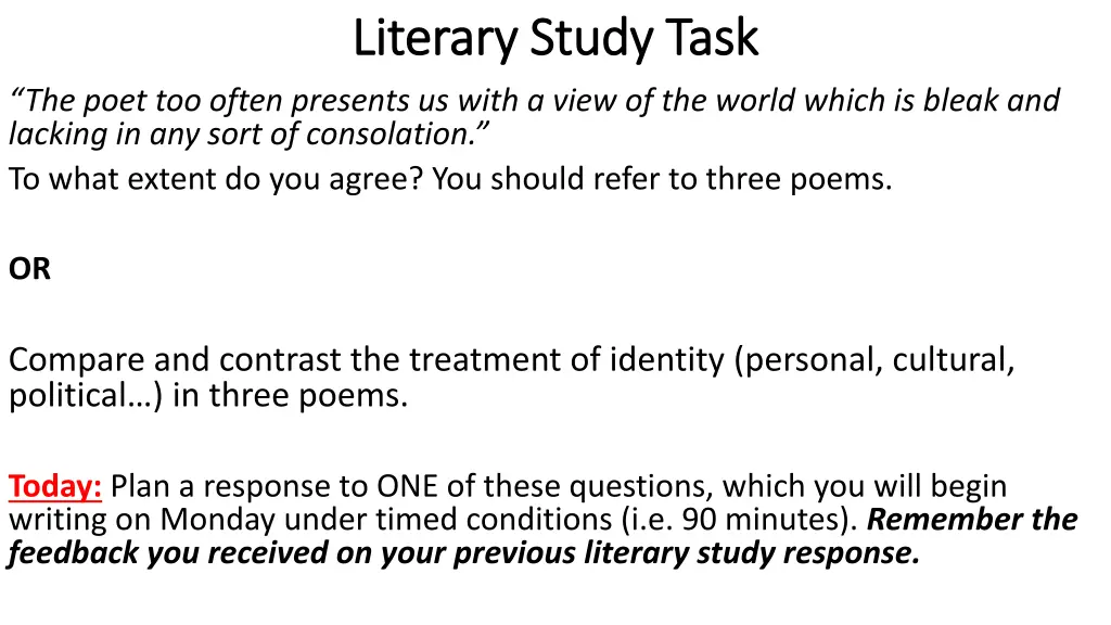 literary study task literary study task