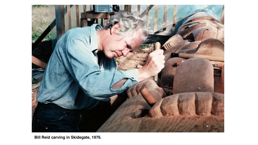 bill reid carving in skidegate 1976