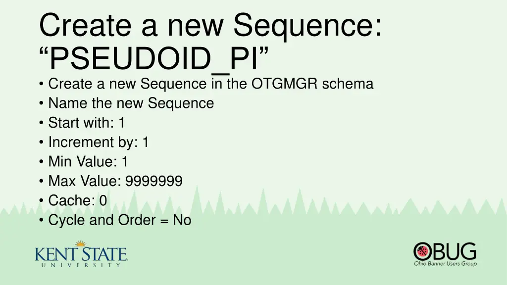 create a new sequence pseudoid pi create