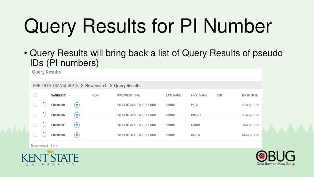 query results for pi number