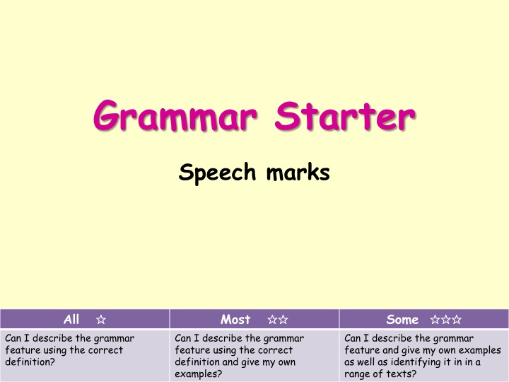 grammar starter