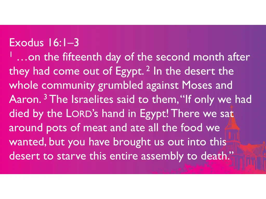 exodus 16 1 3 1 on the fifteenth