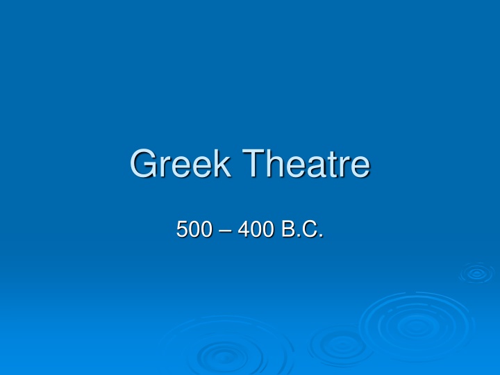 greek theatre