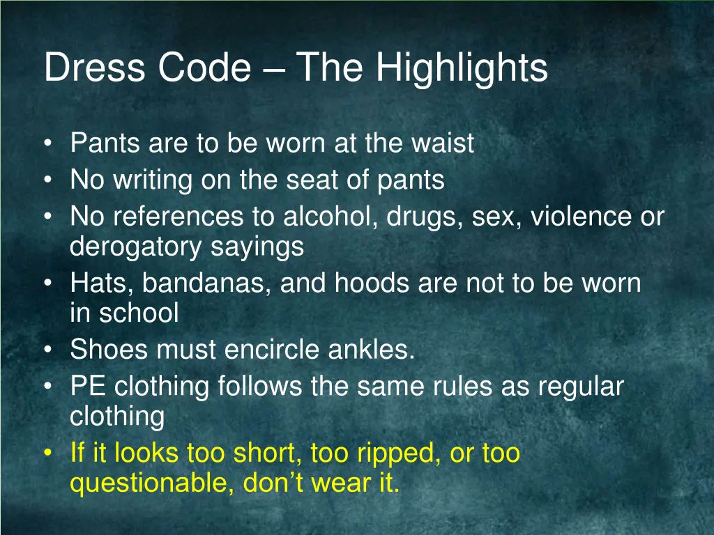 dress code the highlights 1