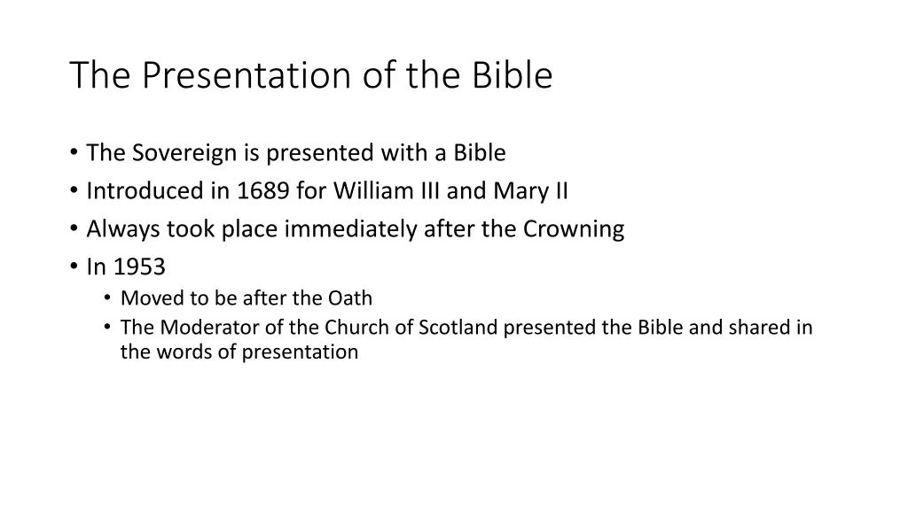 the presentation of the bible