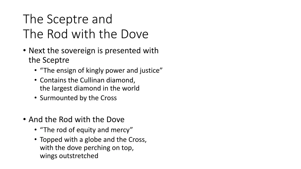 the sceptre and the rod with the dove next