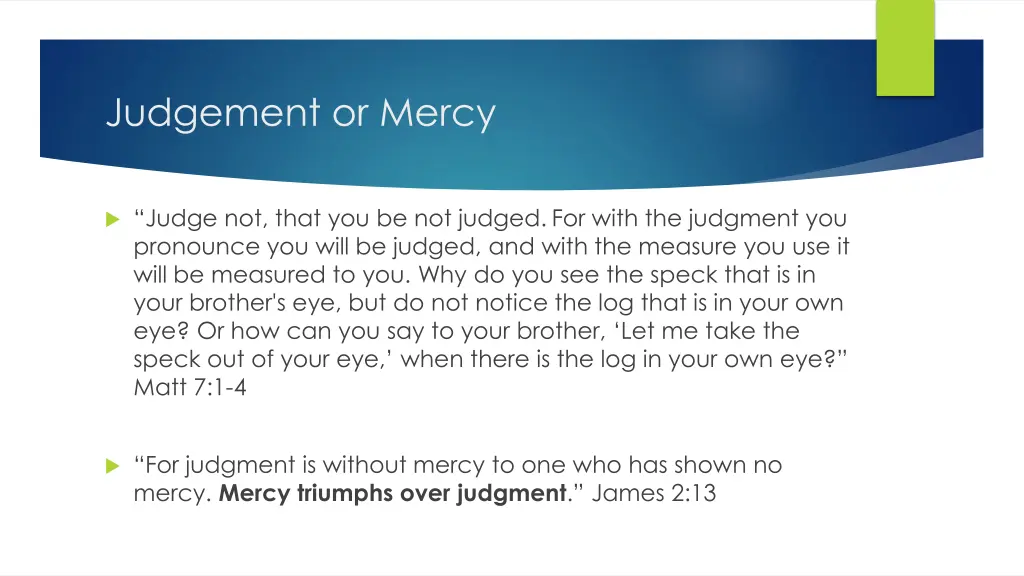 judgement or mercy