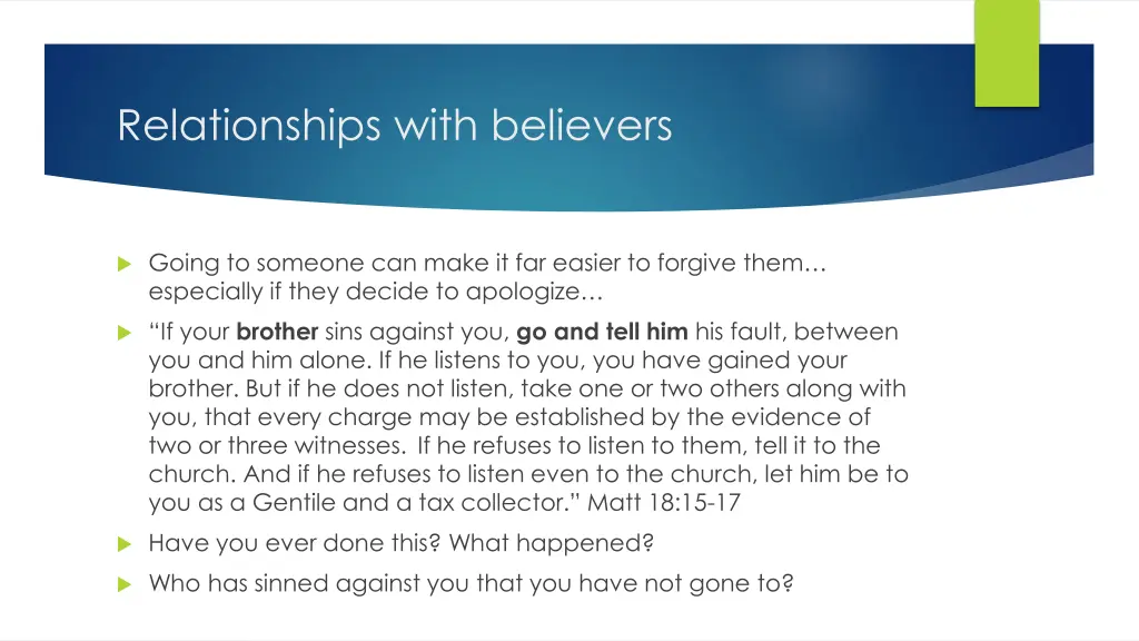 relationships with believers