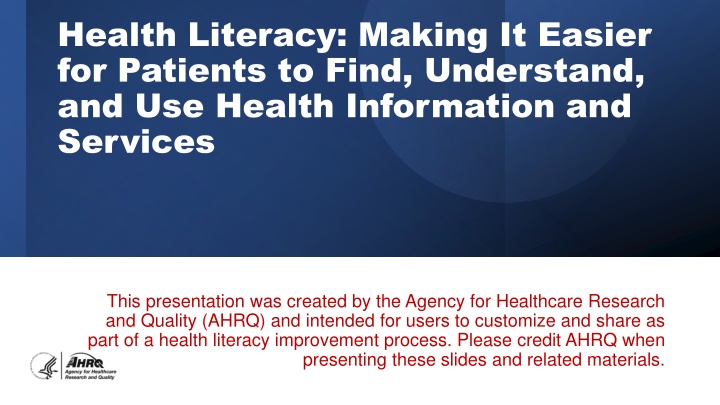 health literacy making it easier for patients