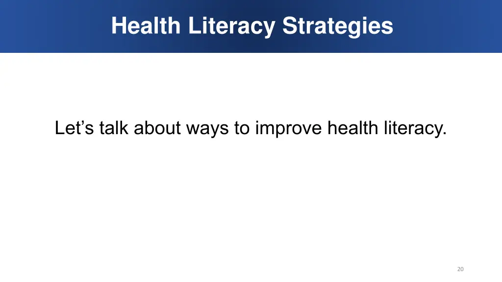 health literacy strategies