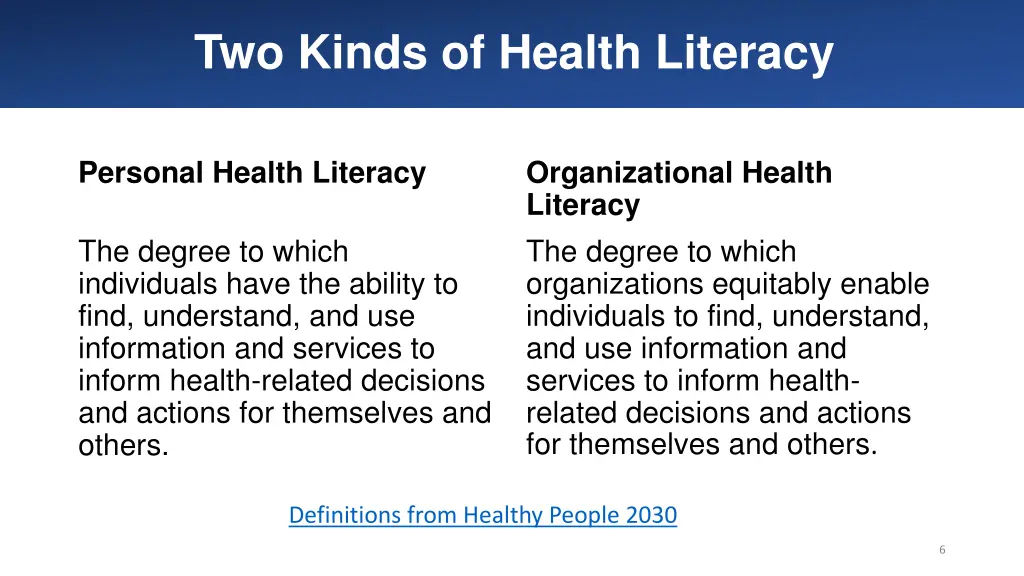 two kinds of health literacy