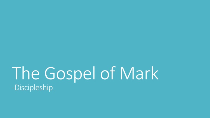 the gospel of mark discipleship