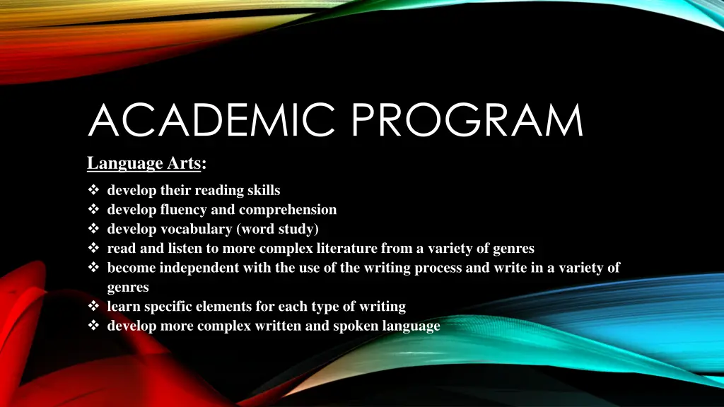 academic program language arts