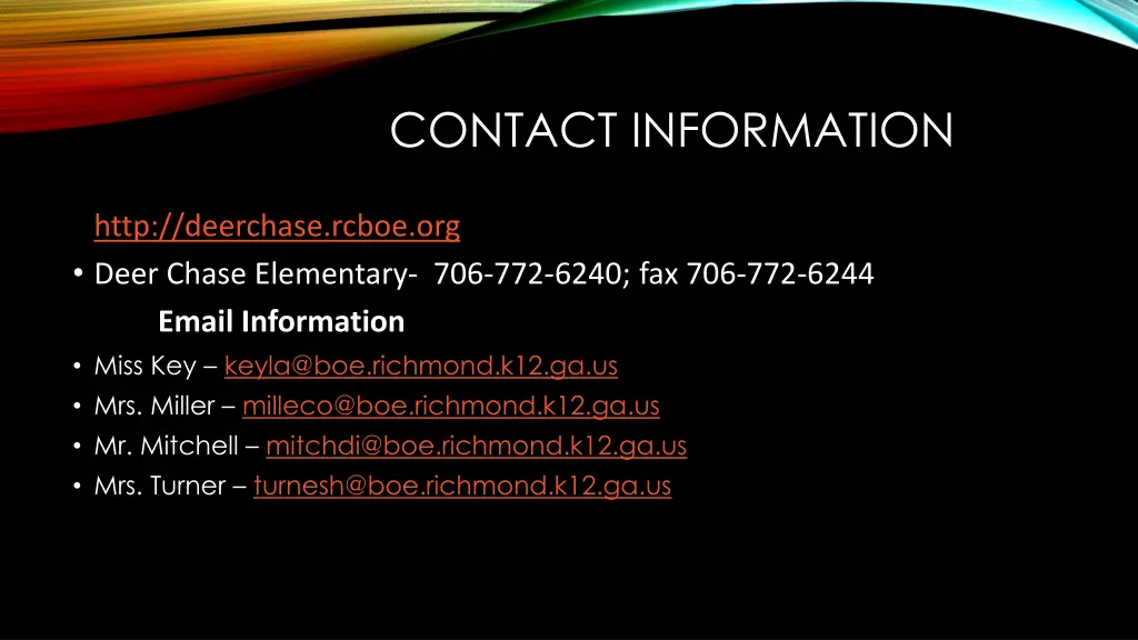 contact information