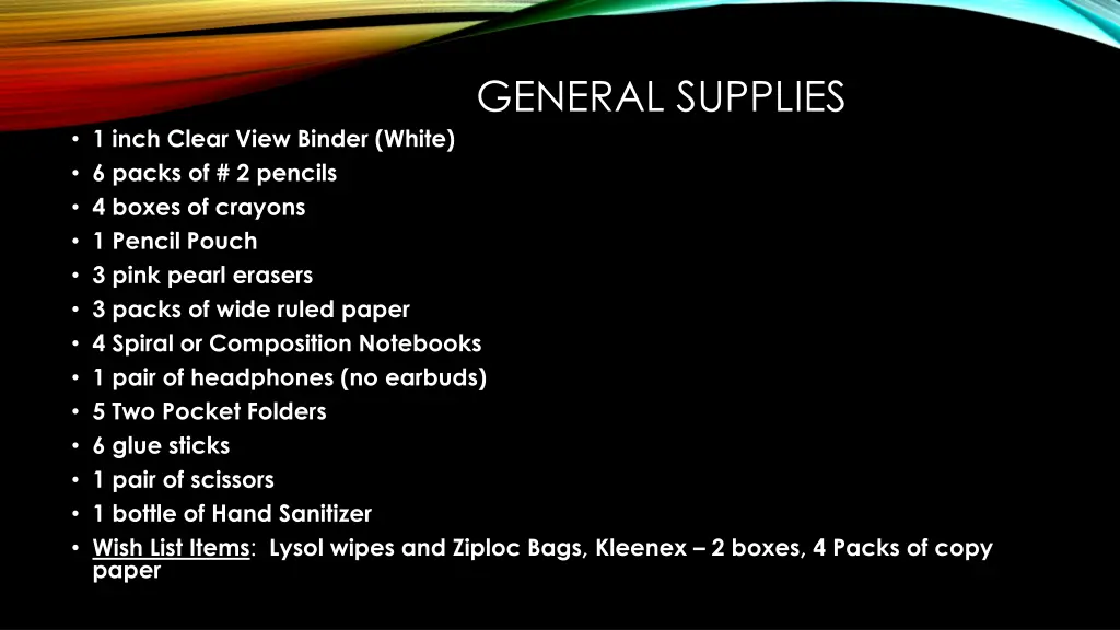 general supplies