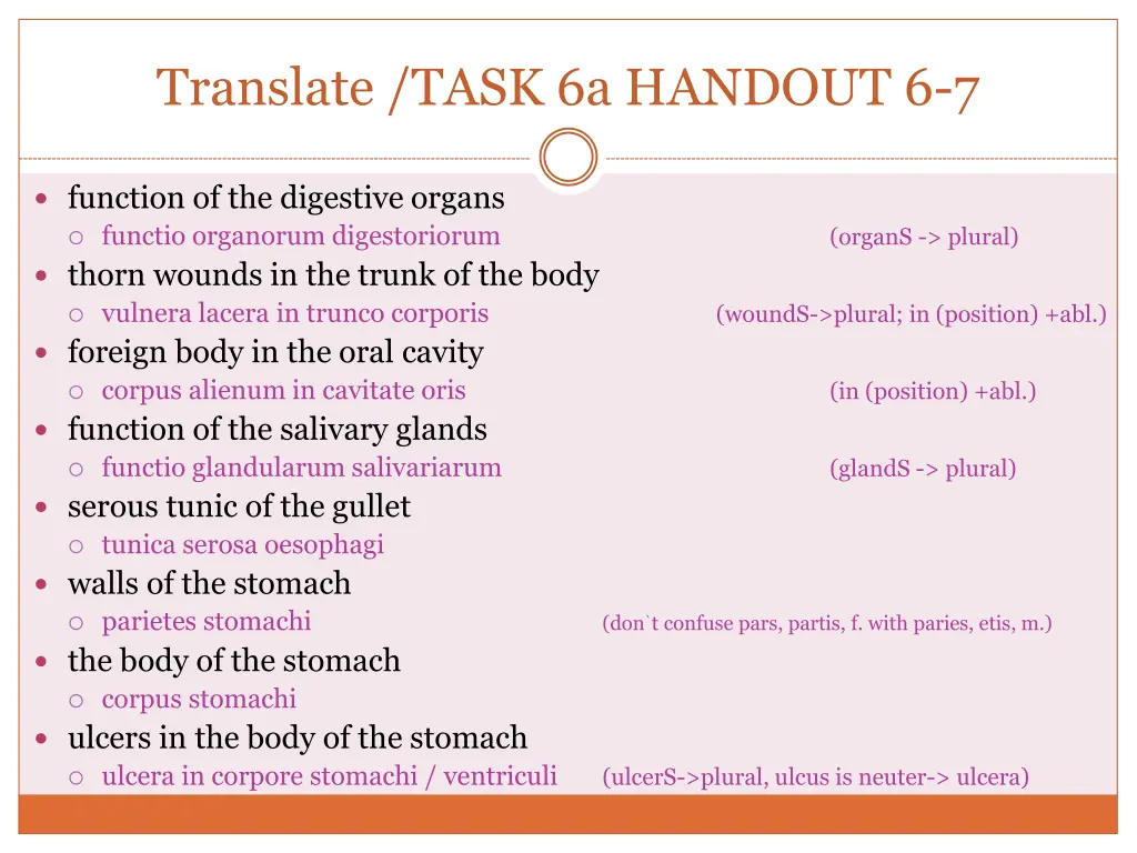 translate task 6a handout 6 7