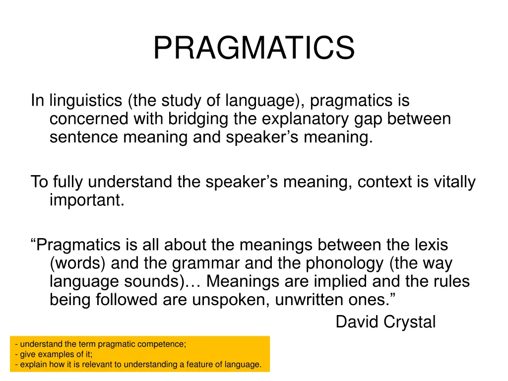 pragmatics