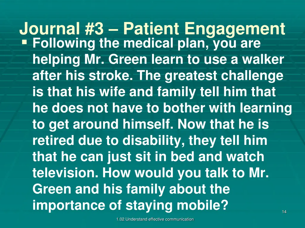 journal 3 patient engagement following