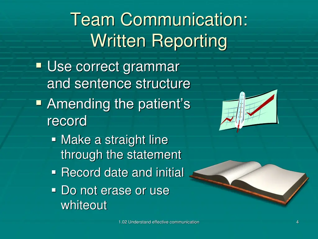 team communication written reporting use correct