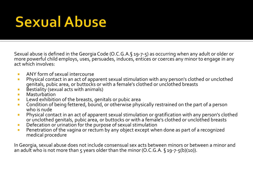 sexual abuse is defined in the georgia code