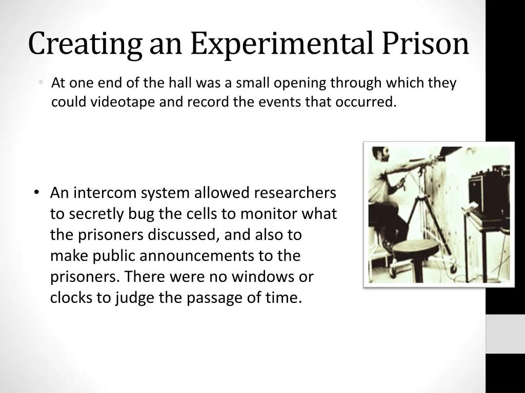 creating an experimental prison