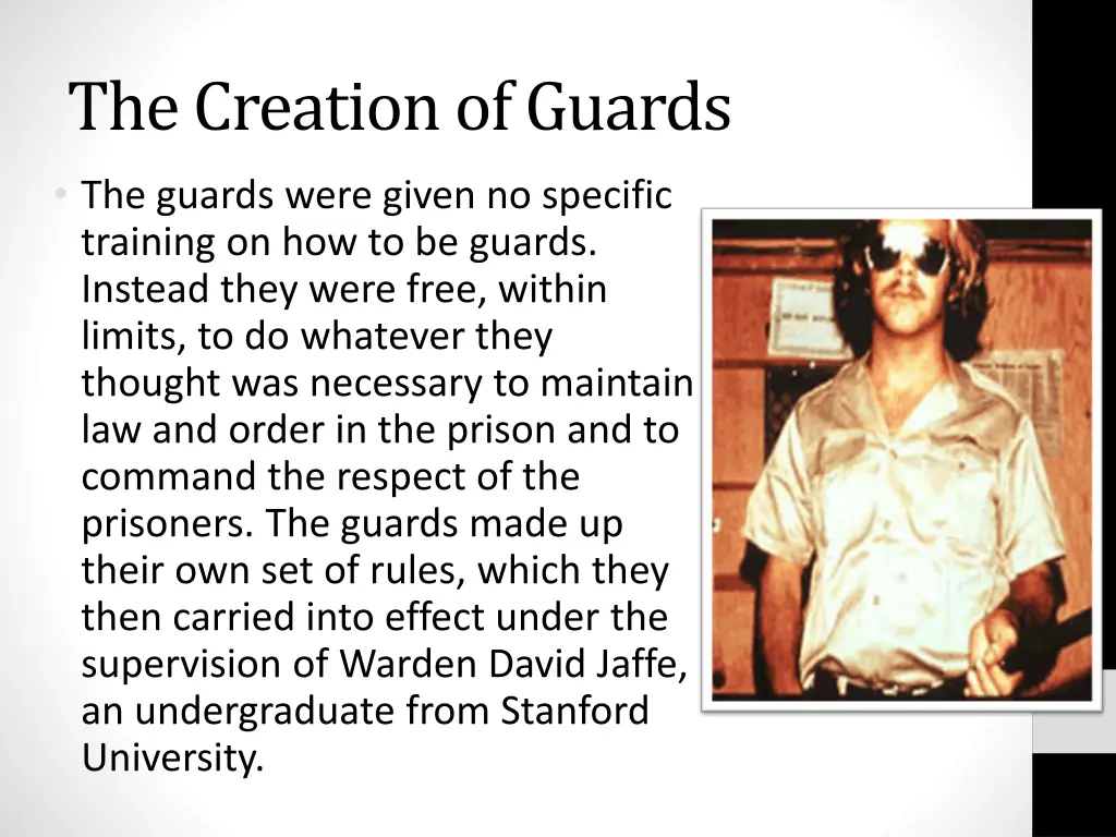 the creation of guards