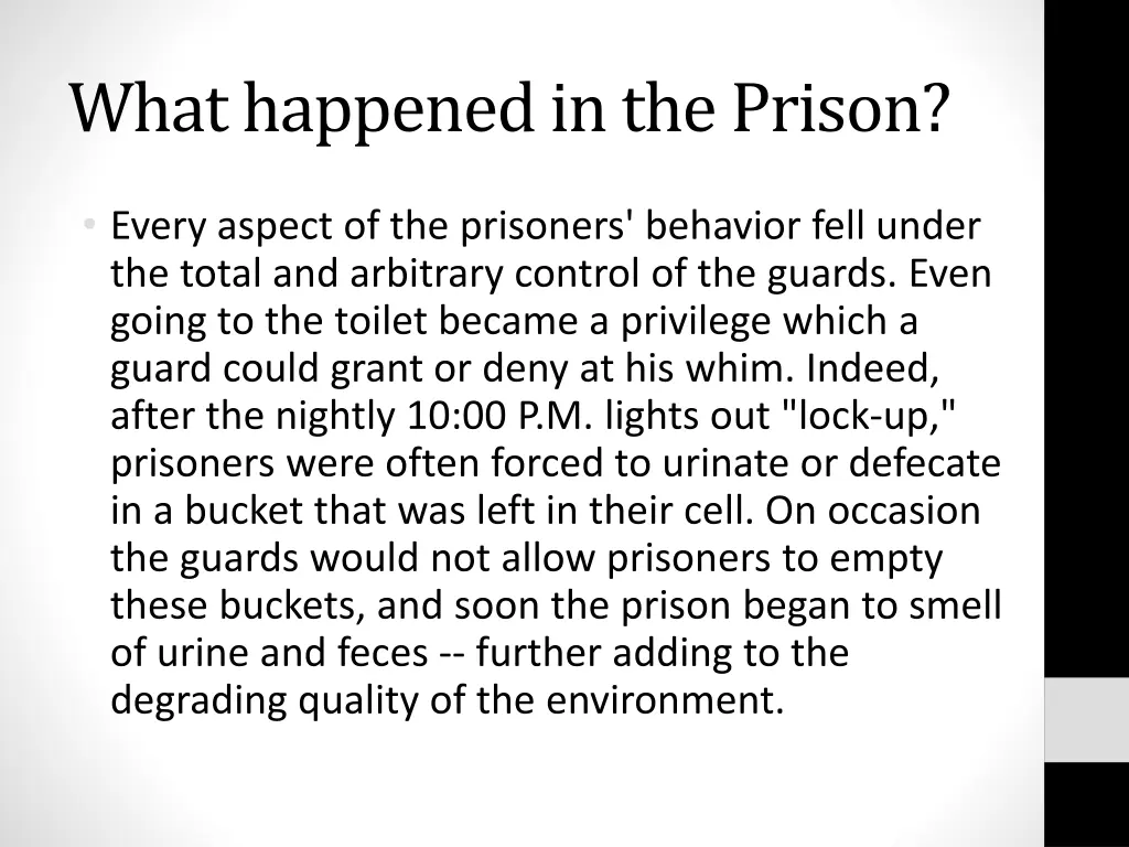 what happened in the prison 1