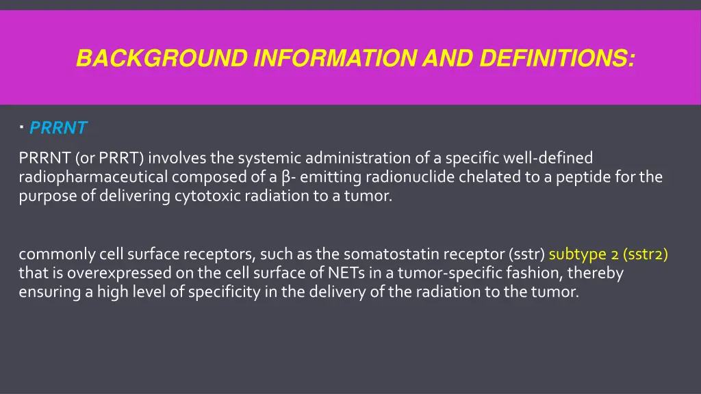 background information and definitions