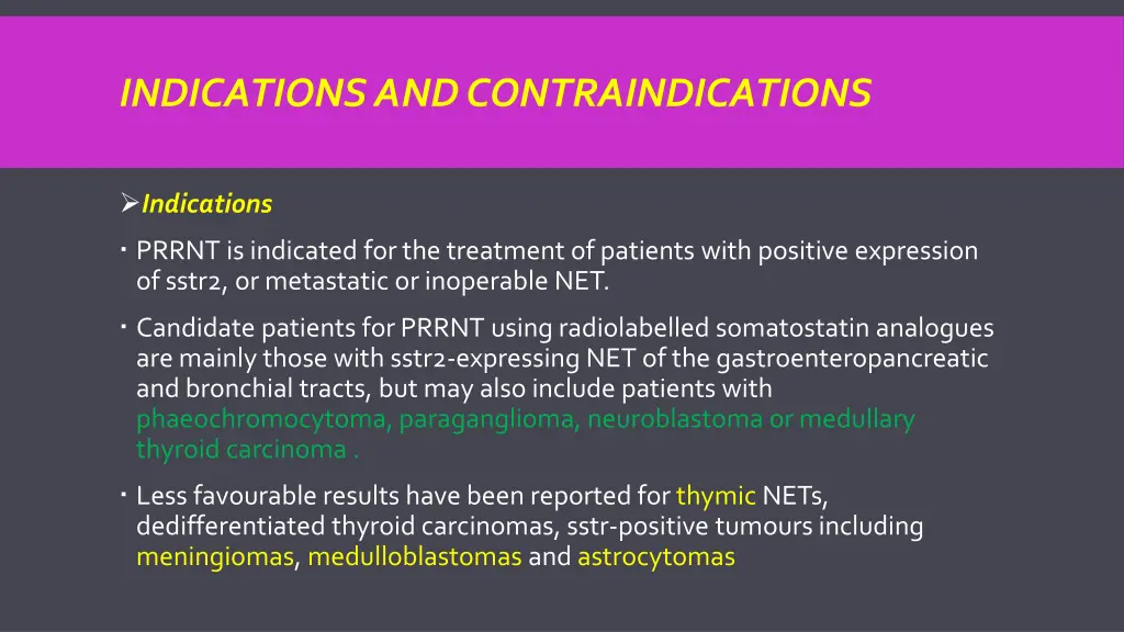 indications and contraindications