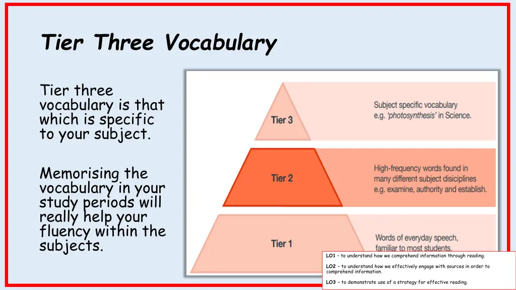 tier three vocabulary