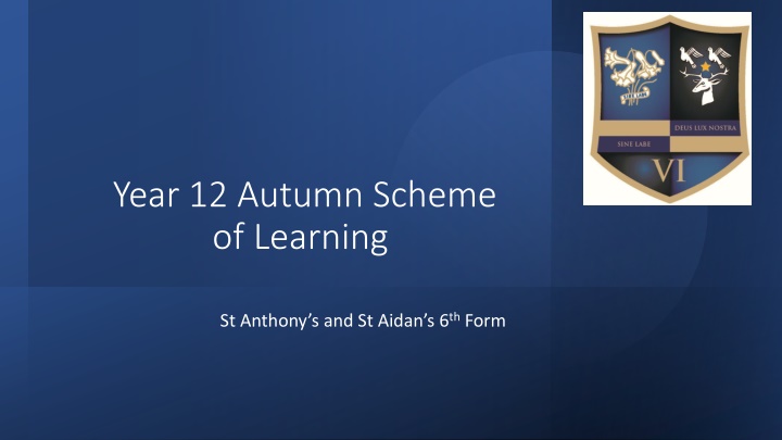 year 12 autumn scheme of learning