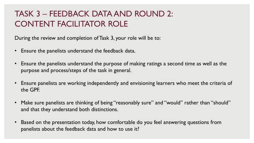 task 3 feedback data and round 2 content